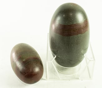 Two Shiva lingam stones