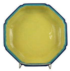 A California Faience tri-color octagonal low bowl