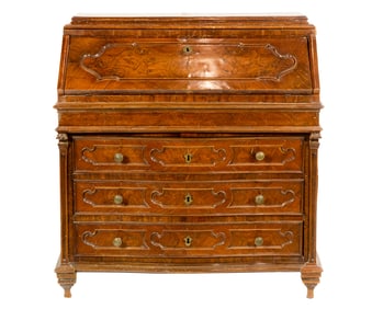 A French walnut secretary 18th century