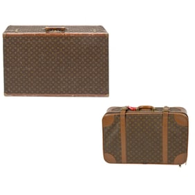 Two vintage Louis Vuitton suitcases
