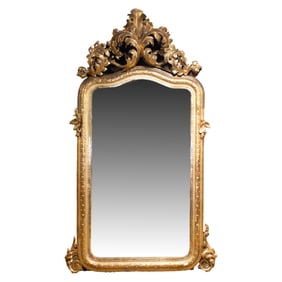 A large and ornate Italian giltwood and gilt gesso mirror circa 1860