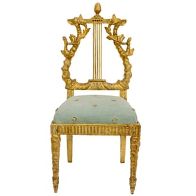 A French Neoclassical giltwood side chair