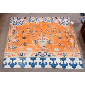 A Tibetan carpet, 4'5" x 5'10", Senator Feinstein Estate