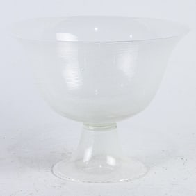 An Italian Murano latticinio glass pedestal bowl, Senator Feinstein Estate