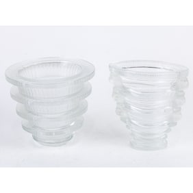 Two Lalique glass vases, Senator Feinstein Estate