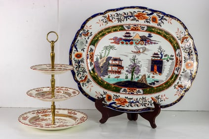 A Mason's Ironstone platter in a Chinoiserie pattern, Senator Feinstein Estate