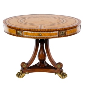 A Maitland Smith drum table, Senator Feinstein Estate