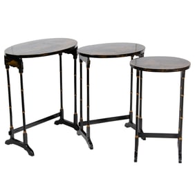 A Chinoiserie decorated nesting tables, Senator Feinstein Estate