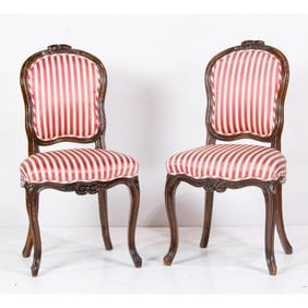 A pair of Louis XV style side chairs, Senator Feinstein Estate