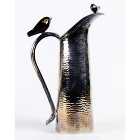 An Emilia Castillo silverplate Blackbird pitcher, Senator Feinstein Estate