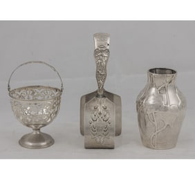 A group of three Tiffany sterling table articles, Senator Feinstein Estate