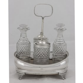 An English Edwardian sterling cruet set, Senator Feinstein Estate