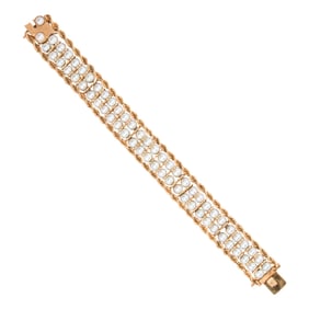 A cultured pearl and 14k gold bracelet
