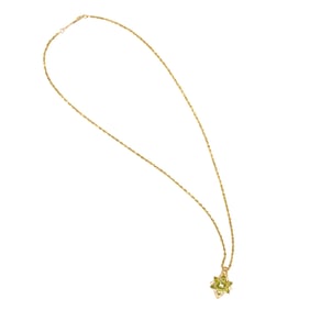 A peridot and 14k gold pendant-necklace