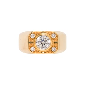 A diamond and 18k gold ring
