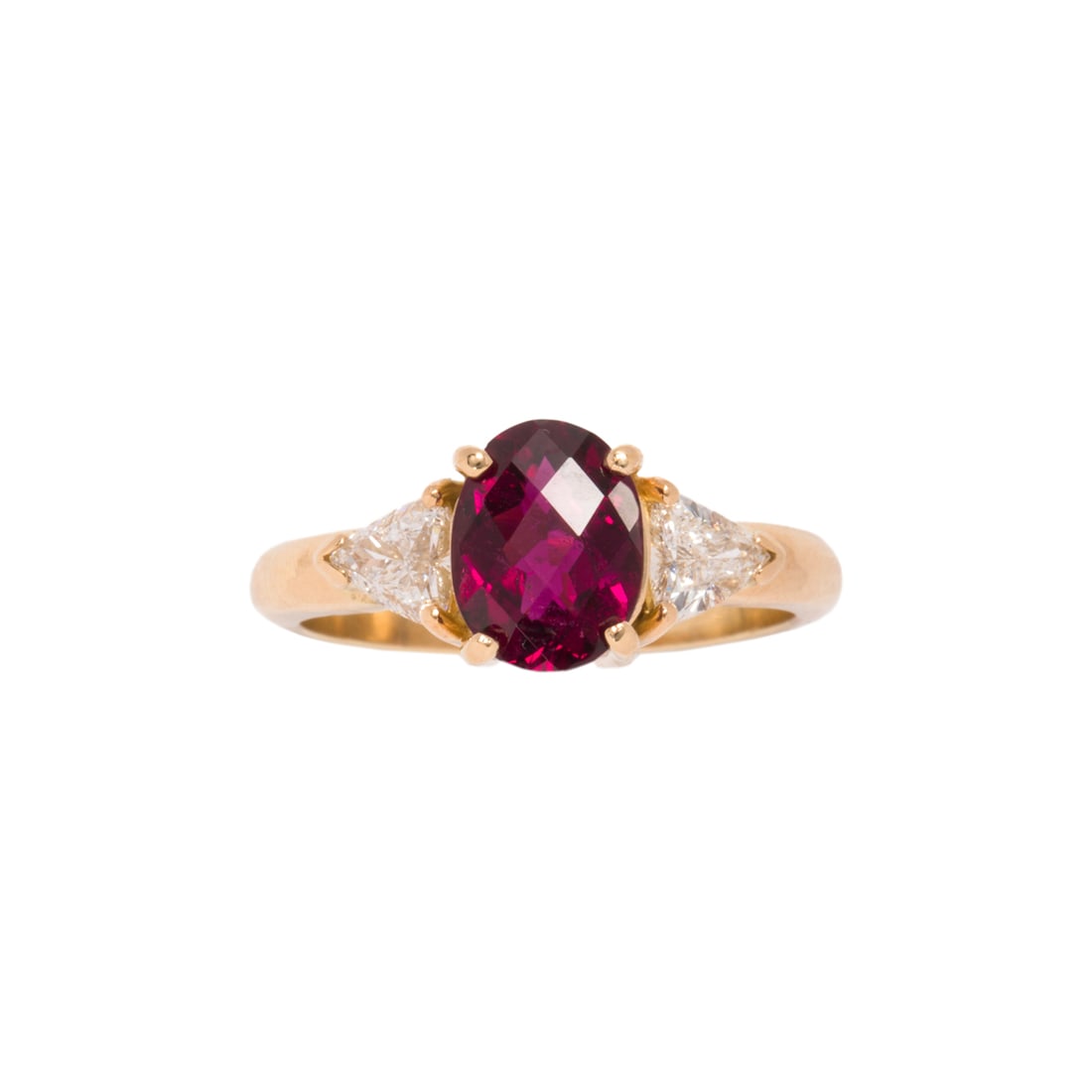 A rubelite, diamond and 14k gold ring (1 of 2)