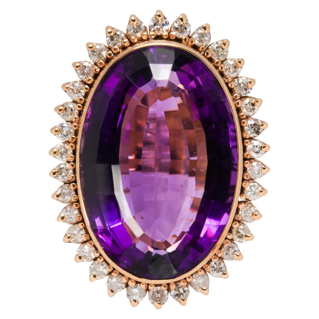 An amethyst, diamond, and 14k gold ring (1 of 2)