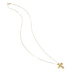 A diamond and 18k gold cross pendant with 14k gold chain