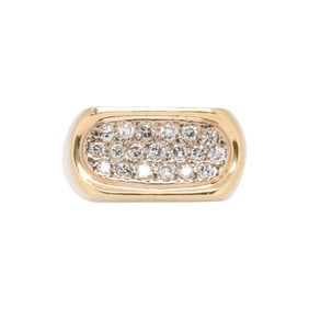 A diamond and 14k gold ring