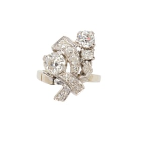 A diamond and white gold ring