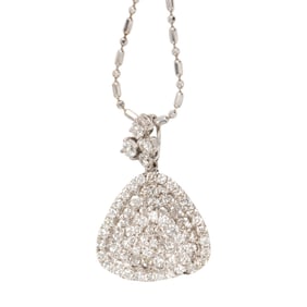 A diamond and 14k gold pendant-necklace