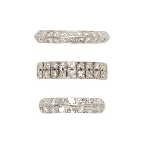 Three diamond and platinum bands