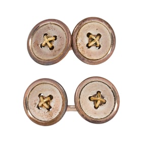 A pair of Tiffany & Co. silver and 18k gold Tiffany cufflinks
