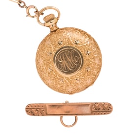 A Waltham, 14k gold four bodied pocket watch