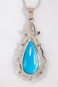 A Turquoise and silver necklace