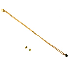 Jade, 14k gold, and gold filled earrings and necklace