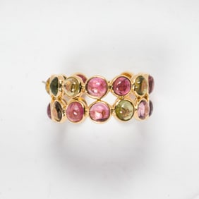 A tourmaline and 18k gold ring