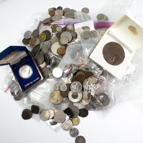A large collection of world coins