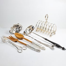 A group American and English sterling and silver plate, Senator Feinstein Estate
