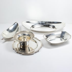 A group of five American sterling table articles, Senator Feinstein Estate
