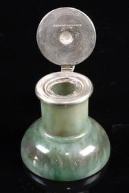 An Art Deco Edward Farmer, NY jade inkwell
