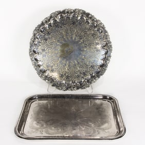 Two English Silverplate Trays