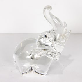 A Steuben glass elephant