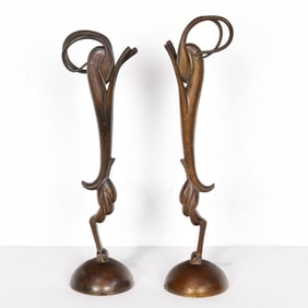 A pair of Austrian bronzes of gazelle