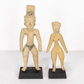 Two Pre-Columbian Huasteca clay figurines from Mexico
