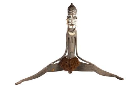 An African polychrome wood female figure