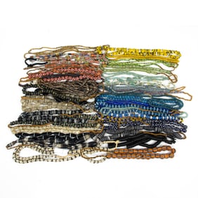 A group of mainly glass and African beads