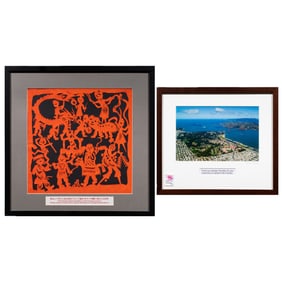 Two framed pictures presented to Senator Dianne Feinstein