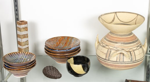 A group of contemporary pottery