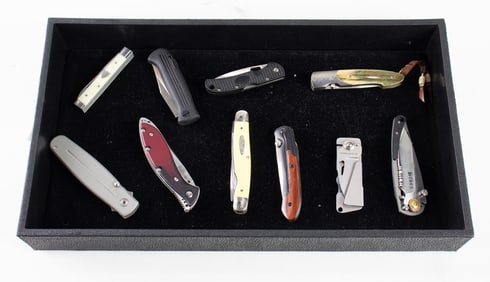 Ten contemporary outdoor, utility and sporting knives
