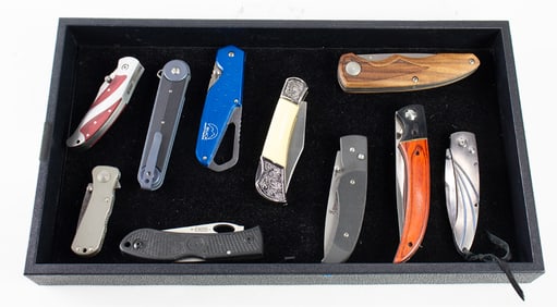 Ten contemporary outdoor, utility and sporting knives