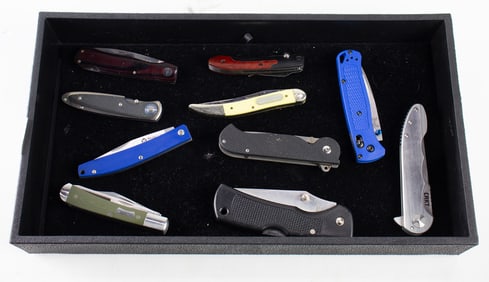 Ten contemporary outdoor, utility and sporting knives