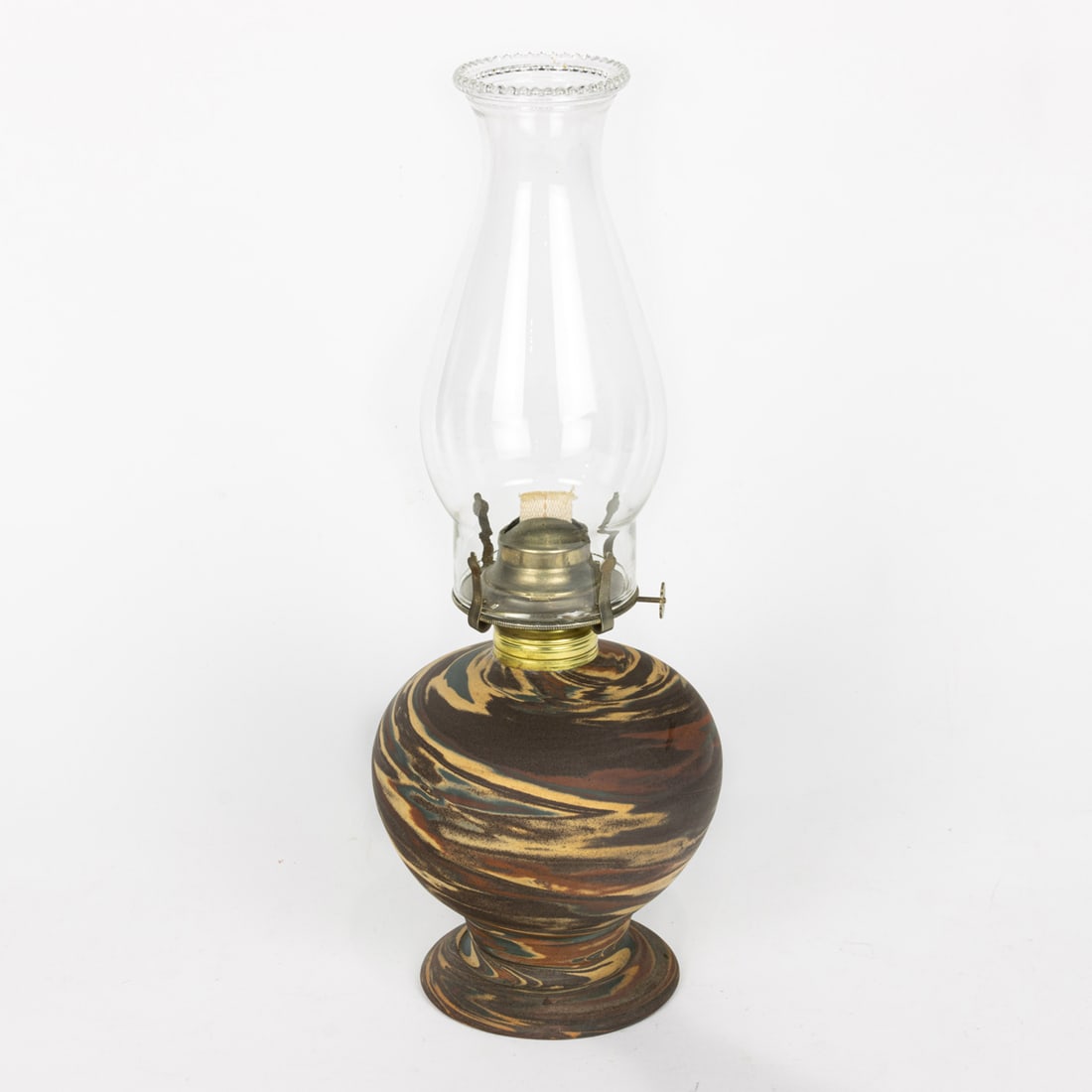An Evans Pottery Desert Sands oil lamp: An Evans Pottery Desert Sands oil lamp, 16?h x 6?dia