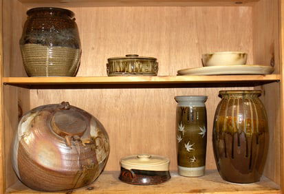 A collection of art pottery
