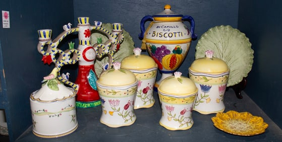 An assembled group of ceramics, Senator Feinstein Estate