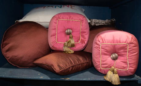 A group of seven pillows, Senator Feinstein Estate